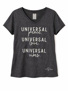 Universal Studios Dark Grey Graphic V-Neck T-Shirt XL
